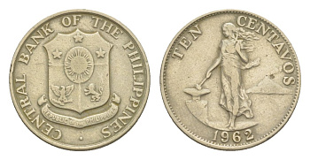 Филиппины 10 сентаво 1962 KM 188 медь цинк никель 4632-127