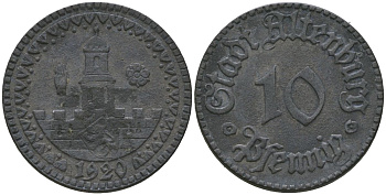 Альтенбург (Тюрингия) 10 пфенингов 1920 Funck 13.2A, Men05 348.2, Men18 486.2 цинк 4525-851