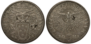 Ватикан 1 пиастр 1689 Седе Ваканте Dav. 4098, Muntoni 3 серебро 00-000-00