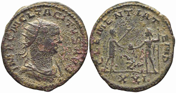 Римская Империя аврелианиан 276 Тацит CLEMENTIA TEMP Антиохия Very fine RIC 210 бронза 1073-16-41