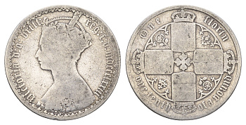 Великобритания 2 шиллинга (флорин) 1873 Виктория (1837-1901) KM 746.2, Spink 3893 серебро 441-231