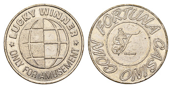 Нидерланды жетон казино диаметр 24 мм, вес 5,6 гр никель 210-436