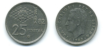ИСПАНИЯ 25 ПЕСЕТ 1980 KM 818 46-2613