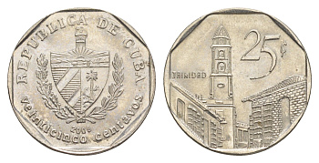 Куба 25 сентаво 2008 площадь в Тринидаде KM 577.2 сталь плакированная никелем 4646-433