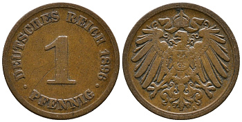 ГЕРМАНИЯ 1 ПФЕННИГ 1896 А KM 10, J. 10 медь 39-822