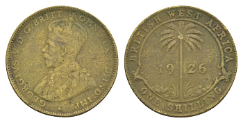 Британская Западная Африка 1 шиллинг 1926 KM 12a олово латунь 1530-1231