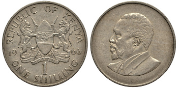 Кения 1 шиллинг 1968 Джомо Кениата KM 5 медно-никель VF 4185-614