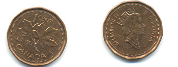 КАНАДА 1 ЦЕНТ 1992 КЛЕНОВЫЙ ЛИСТ KM 181 бронза 177-1433