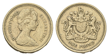 Великобритания 1 фунт 1983 Елизавета II (1952-2022) KM 933, Spink 4221 никель латунь 4681-351