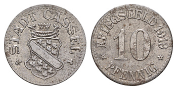 Кассель 10 пфеннигов 1919 Funck 78.5, Men05 4315.1, Men18 5479.1 железо 4657-1056