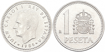 Испания 1 песета 1984 Хуан Карлос I (1975-2014) KM 821 алюминий 68-152