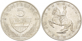 АВСТРИЯ 5 ШИЛЛИНГОВ 1974 KM 2889а медно-никель 77-1013