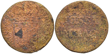 ОВЕРИССЕЛЬ, НИДЕРЛАНДЫ 1 ДУИТ XVIII ВЕК KM 90 медь 175-726