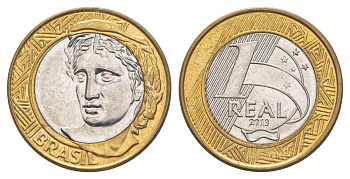 Бразилия 1 реал 2013 KM 652a биметалл UNC 4646-136