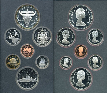 Канада набор из 7 монет 1982 100 лет городу Реджайна (1882-1982), королевский музей, оригинальная коробка и сертификат KM PS2 PROOF  5-5-1-08