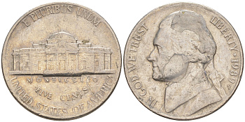 США 5 ЦЕНТОВ 1989 P, ДЖЕФФЕРСОН KM A192 медно-никель 4114-1113