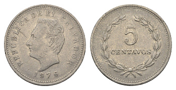 Сальвадор 5 сентаво 1976 KM 149a сталь плакированная никелем 4663-721