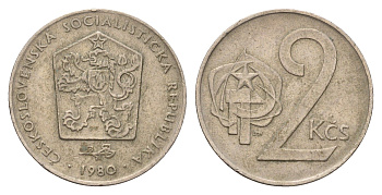 Чехословакия 2 кроны 1980 KM 75 медно-никель 190-1151