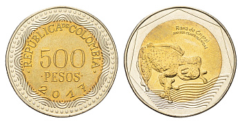 Колумбия 500 песо 2017 KM 298 биметалл UNC 4686-513