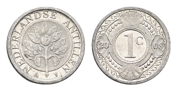 Нидерландские Антильские острова (Нидерландские Антилы) 1 цент 2008 KM 32 алюминий 4664-638