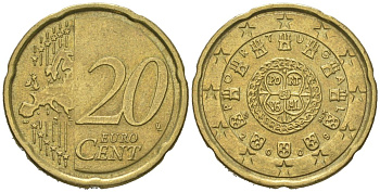 Португалия 20 евроцентов 2009 KM 764 нордик 4604-1026