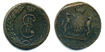 СИБИРЬ 10 КОПЕЕК 1779 КМ медь 501-611