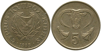 Кипр 5 центов 1983 KM 55.1 никель латунь 4158-527