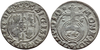 Польша  1/24 талера 1616 Сигизмунд III, Ваза (1587-1632) KM 41 серебро    1530-432