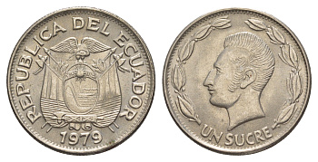 Эквадор 1 сукре 1979 KM 78b сталь плакированная никелем UNC 4641-652
