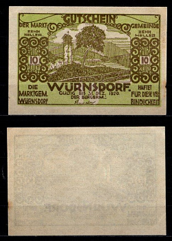 Австрия, Вюрнсдорф 10 геллеров 1920 бумага aUNC 2193-39-2-1