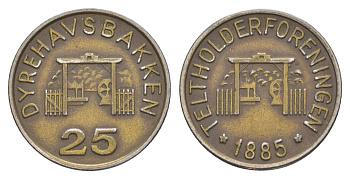 Дания, Дирехавсбаккен жетон парка развлечений в 25 эре ND сталь плакированная латунью 4582-122