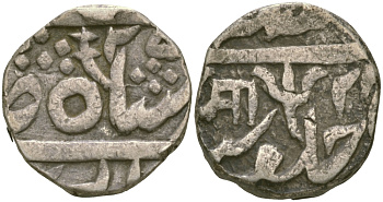 Индия, Гвалиор 1 рупия 1225 JAYAJI RAO (1259-1304) (1843-1886) KM 32 серебро 00-00