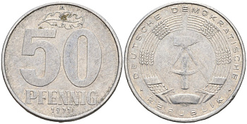 ГДР 50 пфеннигов 1971 A KM 12.2 алюминий 4143-756