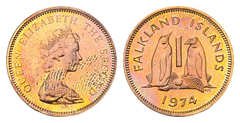 Фолклендские острова (Фолкленды) 1 цент 1974 KM 2 бронза PROOF 4127-835