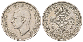 Великобритания 2 шиллинга (флорин) 1948 Георг VI (1936-1952) KM 865 Spink 4102 медно-никель 4707-1117