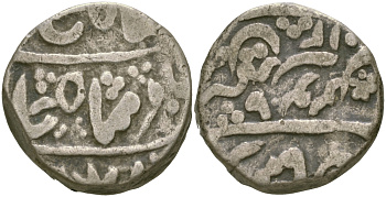 Британская Индия 1 рупия ок. 1850 12-й год, вассальное княжество Шахпур, туземное княжество Мевар KM 22 серебро 00-00