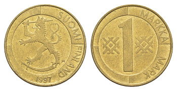 Финляндия 1 марка 1997 KM 76 алюминиевая бронза 4648-615