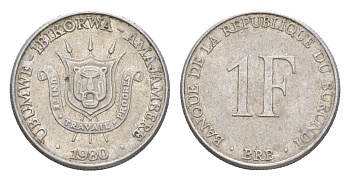 Бурунди 1 франк 1980 KM 19 алюминий 4649-434