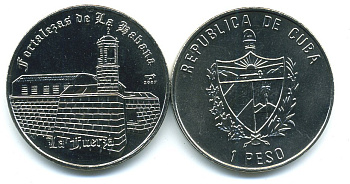 Куба 1 песо 2007 крепость Гаваны, Ла-Реаль-Фуэрса KM 880 медно-никель UNC 118-125