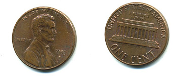 США 1 ЦЕНТ 1983 D, ЛИНКОЛЬН KM 201b цинк плакированный медью 46-631