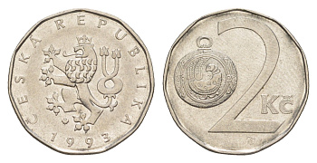 Чехия 2 кроны 1993 KM 9 сталь плакированная никелем 4381-956