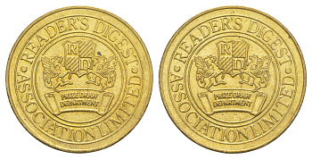 Великобритания жетон - Отдел розыгрыша призов журнала Reader's Digest ND диаметр 30,6 мм, вес 9,6 гр латунь UNC 4645-1036