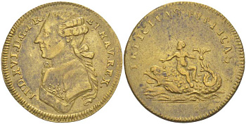 Франция жетон ND Людовик XVI (1774-1792) PRIICITAS PUPIICAS, диаметр 24,5 мм.  латунь    210-125