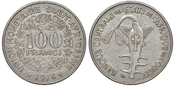 ЗАПАДНО-АФРИКАНСКИЕ ШТАТЫ 100 ФРАНКОВ 1978 36-856
