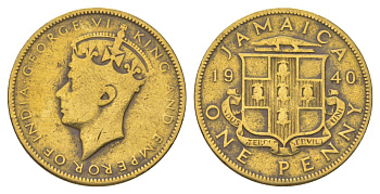 Ямайка 1 пенни 1940 KM 32 никель латунь 4628-435