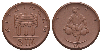 Китцинген 3 марки 1921 Men05 13187.9 фарфор 1094-9-55