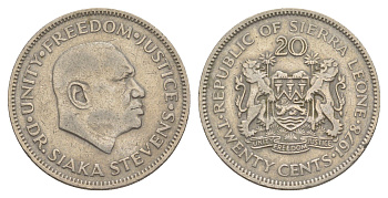 Сьерра-Леоне 20 центов 1978 KM 30 медно-никель 4641-1211