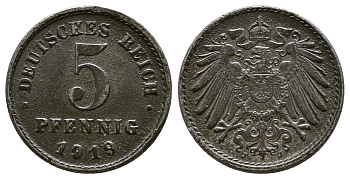 ГЕРМАНИЯ 5 ПФЕННИГОВ 1919 J KM 19, J. 297 железо 4380-149
