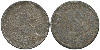 Сербия 10 динаров 1943 BP KM 33 цинк 94-322