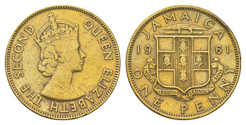 Ямайка 1 пенни 1961 KM 37 никель латунь 4628-713